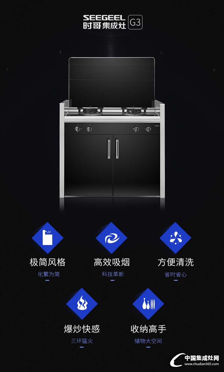 時哥集成灶G3（雙氣） 產品效果圖